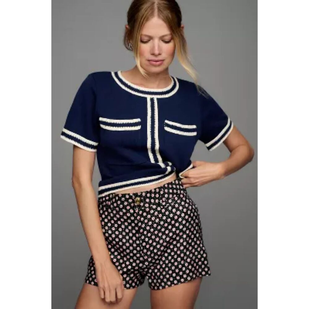 Maeve Anthropologie the Ettie Shorts Pinched Linen Edition Size 28 New